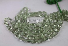 Green Amethyst Far Step Cut Oval Beads